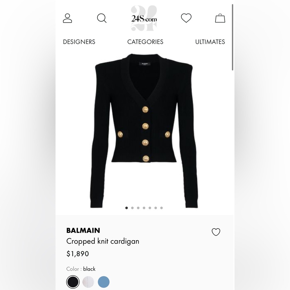 Balmain Cropped knit cardigan Black